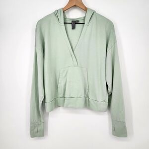 Sweaty Betty‎ Light Sage Cropped Hoodie Womens Large  Athleisure Activewear Yoga